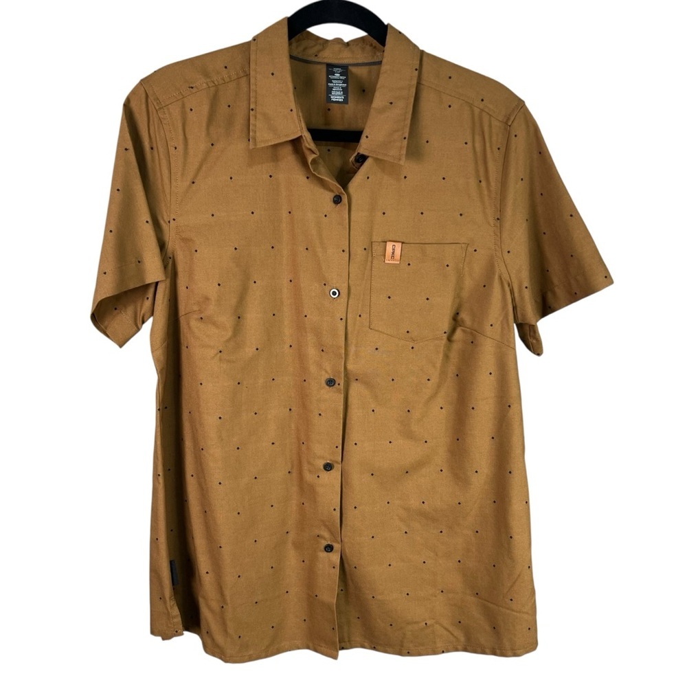 Stormtech Brown Button Down Shirt Women’s Size Large Cotton Blend